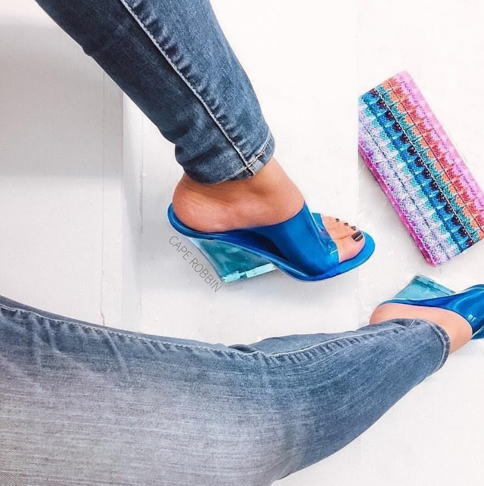 Cape Robbin Jelly Drop Blue Clear Wedges Shoe♥️⚡👇 - Picture 2 of 5
